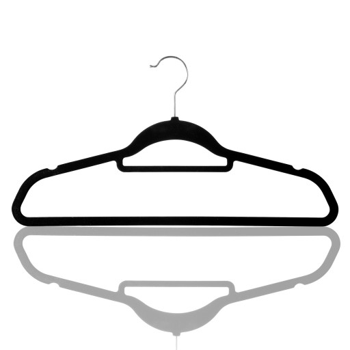 Velvet Hanger Set of 60 - Ultra Thin No Slip Velvet Suit Hangers Space Saving Clothes Hangers Great For Skirts, Dresses, Suits, Shirts & More - Slim Black Design