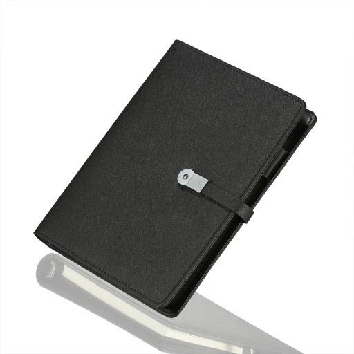 Business Portfolio with Removable 8GB USB Drive, Card holder, Document Holder, A5 Writing Note - Black